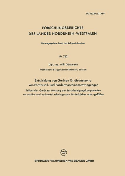 Produktbild: Entwicklung von Ger&auml;ten f&uuml;r die Messung von F&ouml;rderseil- und F&ouml;rdermaschinenschwingungen