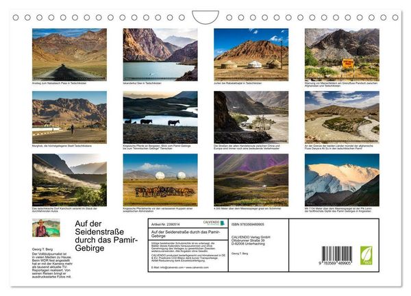 Produktbild: Auf der Seidenstra&szlig;e durch das Pamir-Gebirge (Wandkalender 2027 DIN A4 quer), CALVENDO Monatskalender