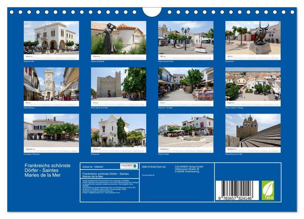 Produktbild: Frankreichs sch&ouml;nste D&ouml;rfer - Saintes Maries de la Mer (Wandkalender 2026 DIN A4 quer), CALVENDO Monatskalender
