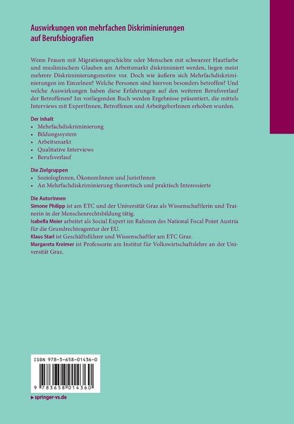 Produktbild: Auswirkungen von mehrfachen Diskriminierungen auf Berufsbiografien