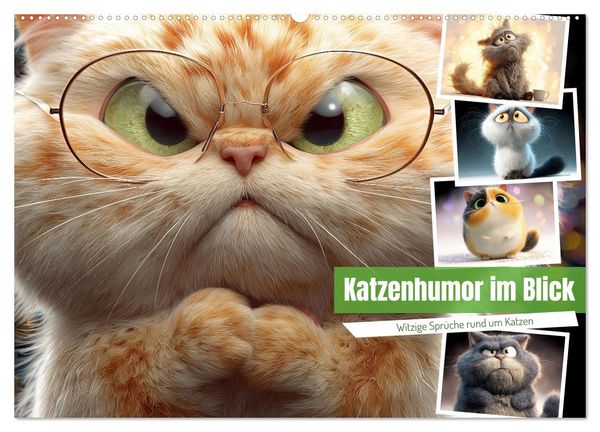 Produktbild: Katzenhumor im Blick (Wandkalender 2026 DIN A2 quer), CALVENDO Monatskalender