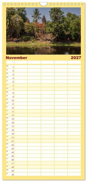 Produktbild: Familienplaner 2027 - Magisches Kambodscha mit 5 Spalten (Wandkalender, 21 x 45 cm) CALVENDO