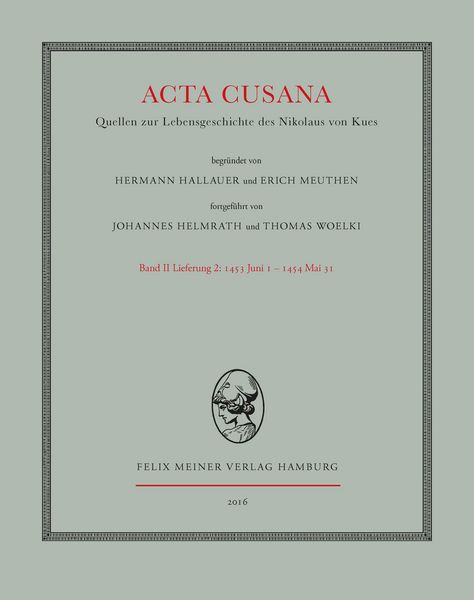 Produktbild: Acta Cusana. Quellen zur Lebensgeschichte des Nikolaus von Kues. Band II, Lieferung 2