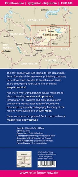 Produktbild: Reise Know-How Landkarte Kirgisistan / Kyrgyzstan (1:700.000)