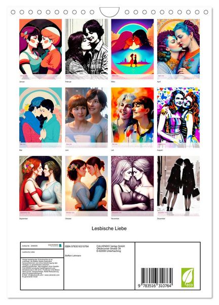 Produktbild: Lesbische Liebe (Wandkalender 2026 DIN A4 hoch), CALVENDO Monatskalender