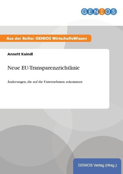Produktbild: Neue EU-Transparenzrichtlinie