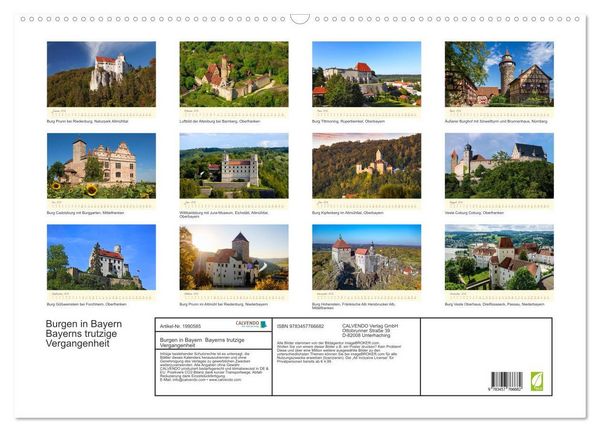 Produktbild: Burgen in Bayern Bayerns trutzige Vergangenheit (Wandkalender 2026 DIN A2 quer), CALVENDO Monatskalender