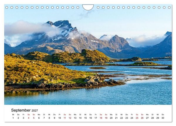 Produktbild: Inseln im Nordmeer - Lofoten-And&oslash;ya-Senja (Wandkalender 2027 DIN A4 quer), CALVENDO Monatskalender