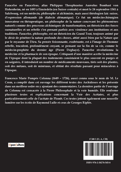 Produktbild: Abr&eacute;g&eacute; de la doctrine de Paracelse et de ses Archidoxes