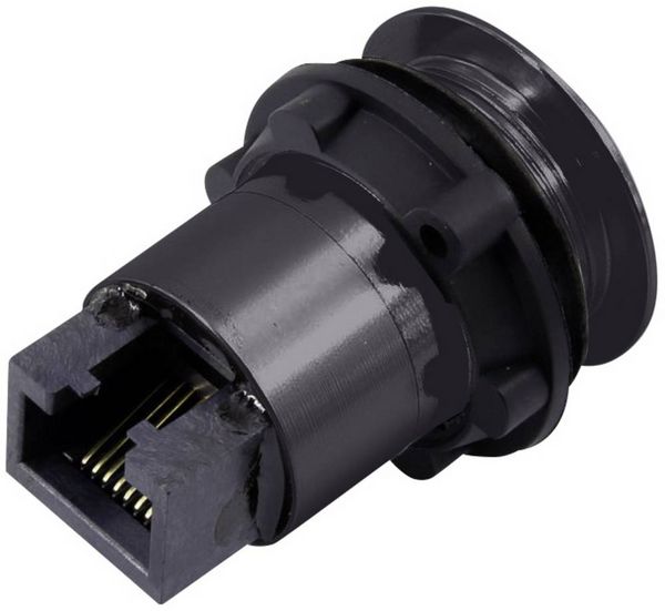 Produktbild: TRU Components RJ45-02-BK RJ-Einbaubuchse RJ45 CAT5 8/8 1417397 Buchse, Einbau Schwarz 1St.