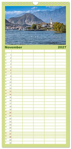 Produktbild: Familienplaner 2027 - Piemont - Norditaliens stille Sch&ouml;nheit mit 5 Spalten (Wandkalender, 21 x 45 cm) CALVENDO