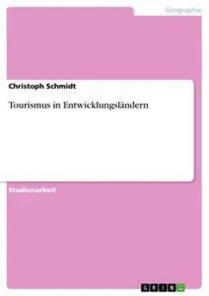 Produktbild: Tourismus in Entwicklungsl&auml;ndern