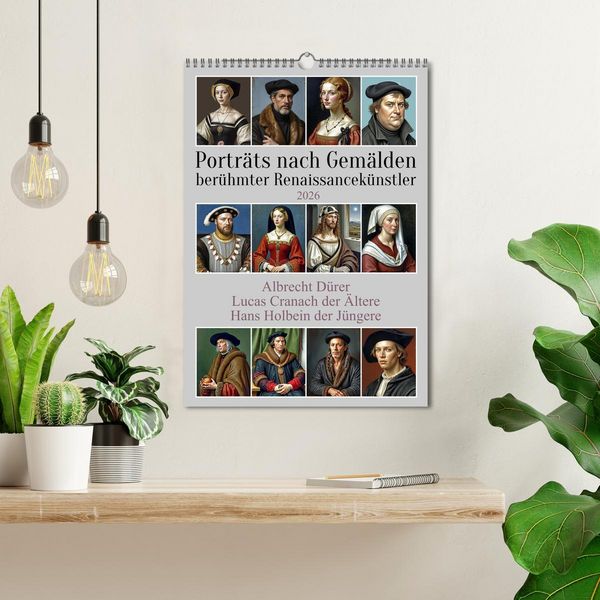 Produktbild: Portr&auml;ts nach Gem&auml;lden ber&uuml;hmter Renaissancek&uuml;nstler (Wandkalender 2026 DIN A3 hoch), CALVENDO Monatskalender
