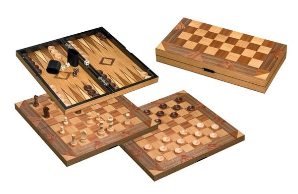 Produktbild: Schach Backgammon Dame Set, Feld 43 mm