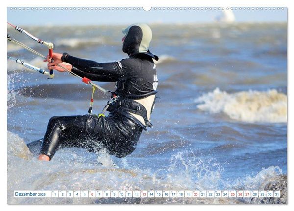 Produktbild: Kitesurfen - Wind und Wellen (Wandkalender 2026 DIN A2 quer), CALVENDO Monatskalender