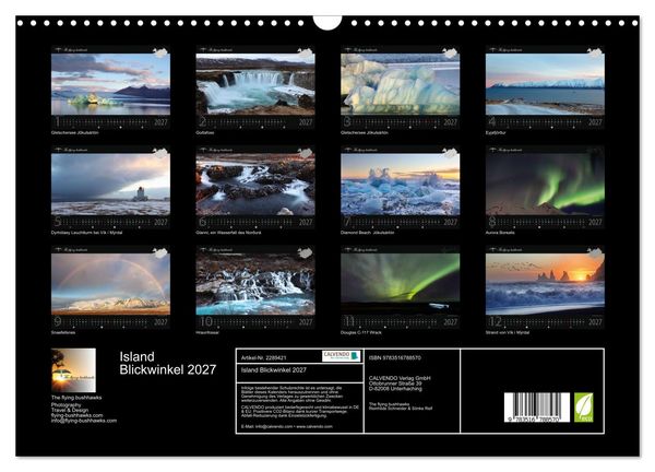 Produktbild: Island Blickwinkel 2027 (Wandkalender 2027 DIN A3 quer), CALVENDO Monatskalender