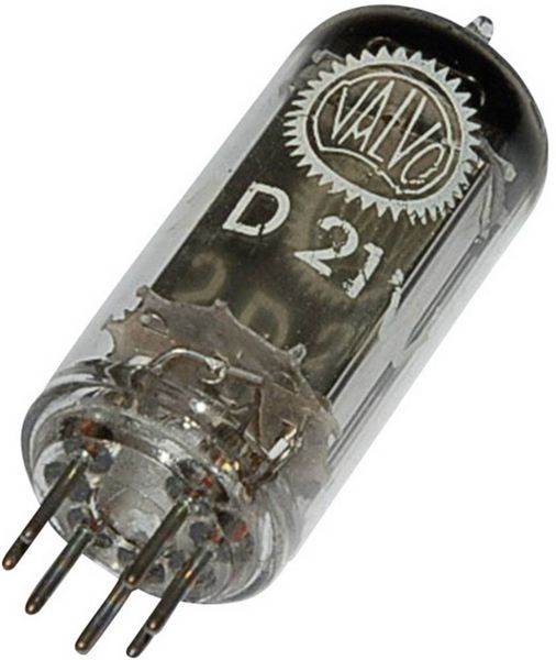 Produktbild: VALVO PL 21 = 2 D 21 Elektronenr&ouml;hre Thyratron 650 V 500 mA Polzahl: 7 Sockel: B7G Inhalt 1 St.
