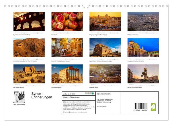 Produktbild: Syrien - Erinnerungen (Wandkalender 2026 DIN A3 quer), CALVENDO Monatskalender