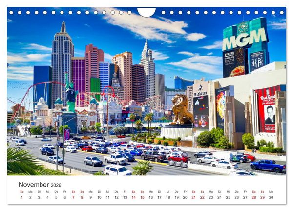 Produktbild: Las Vegas - Die Hauptstadt der Unterhaltung. (Wandkalender 2026 DIN A4 quer), CALVENDO Monatskalender