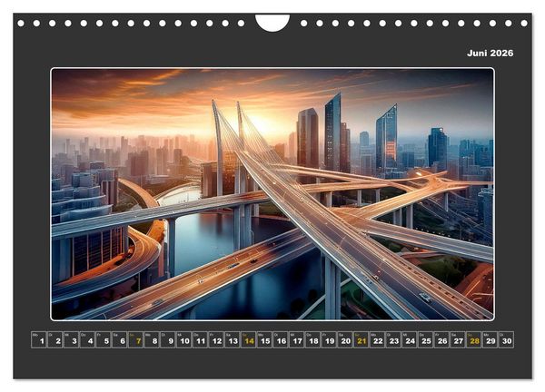 Produktbild: Zukunftsvision Megacity (Wandkalender 2026 DIN A4 quer), CALVENDO Monatskalender