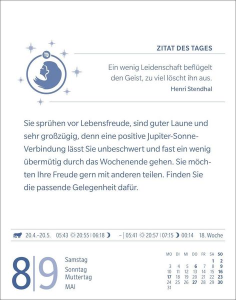 Produktbild: Jungfrau Sternzeichenkalender 2027 - Tagesabrei&szlig;kalender - Ihr Horoskop f&uuml;r jeden Tag