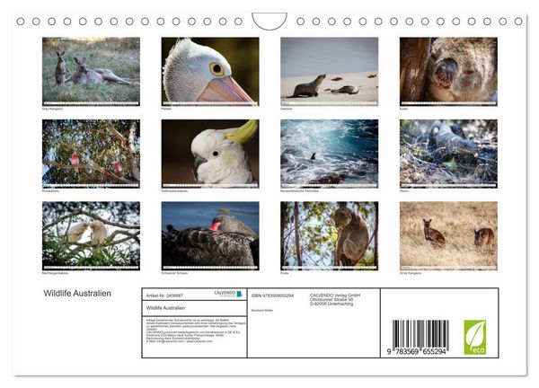 Produktbild: Wildlife Australien (Wandkalender 2027 DIN A4 quer), CALVENDO Monatskalender