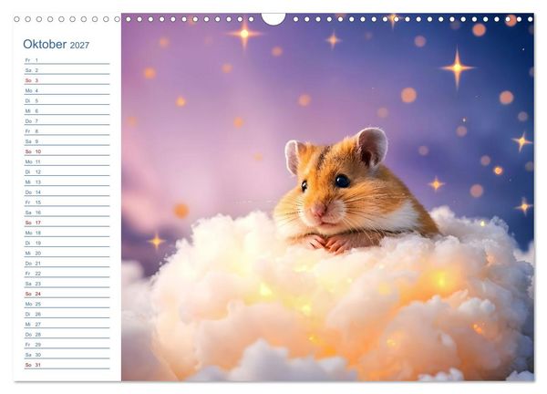 Produktbild: Mondpf&ouml;tchen - Ein zauberhafter Hamster Gute-Nacht-Kalender (Wandkalender 2027 DIN A3 quer), CALVENDO Monatskalender