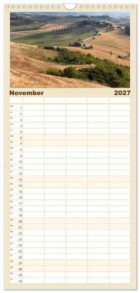 Produktbild: Familienplaner 2027 - Crete Senesi - Highlights einer einzigartigen Region mit 5 Spalten (Wandkalender, 21 x 45 cm) CALVENDO