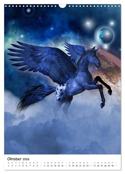 Produktbild: Einhorn und Pegasus (Wandkalender 2026 DIN A3 hoch), CALVENDO Monatskalender