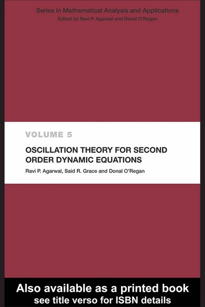 Produktbild: Oscillation Theory for Second Order Dynamic Equations