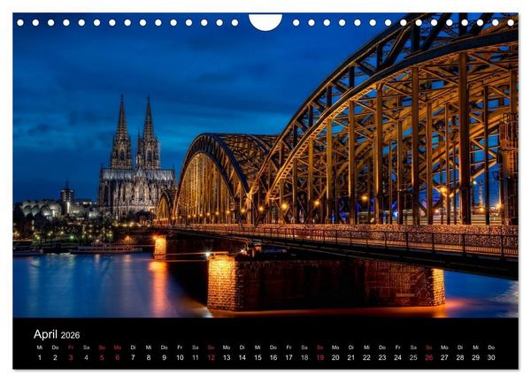Produktbild: N&auml;chtliche St&auml;dte (Wandkalender 2026 DIN A4 quer), CALVENDO Monatskalender