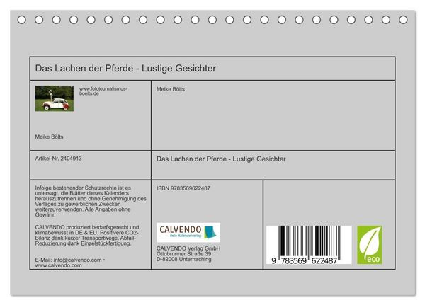 Produktbild: Das Lachen der Pferde - Lustige Gesichter (Tischkalender 2027 DIN A5 quer), CALVENDO Monatskalender