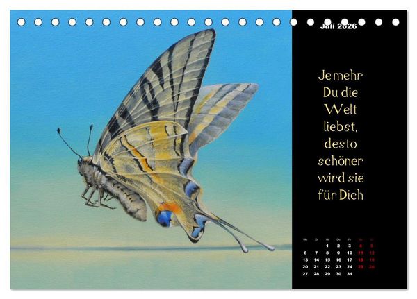 Produktbild: Die Botschaft der Krafttiere (Tischkalender 2026 DIN A5 quer), CALVENDO Monatskalender