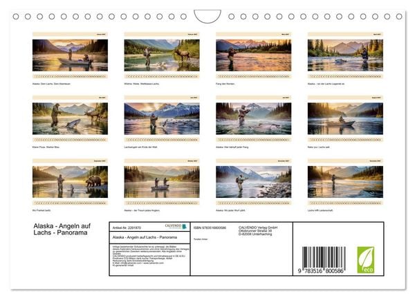 Produktbild: Alaska - Angeln auf Lachs - Panorama (Wandkalender 2027 DIN A4 quer), CALVENDO Monatskalender