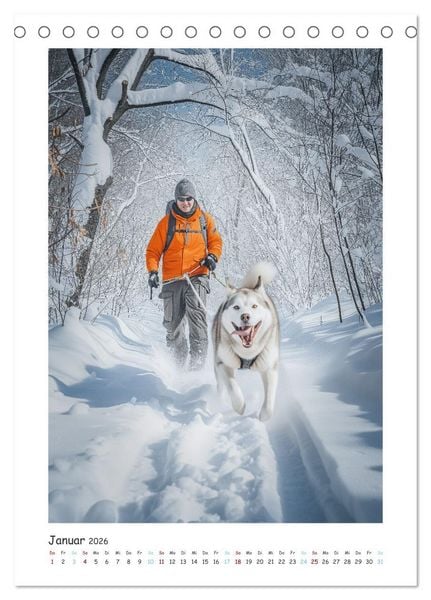 Produktbild: Schlittenhunderennen (Tischkalender 2026 DIN A5 hoch), CALVENDO Monatskalender