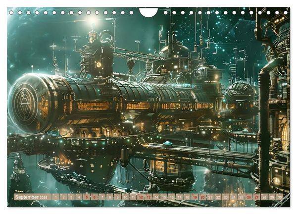 Produktbild: Steampunk im Weltall (Wandkalender 2026 DIN A4 quer), CALVENDO Monatskalender