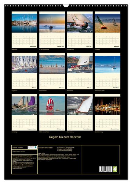 Produktbild: Segeln bis zum Horizont (Wandkalender 2026 DIN A2 hoch), CALVENDO Monatskalender