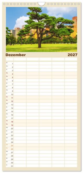Produktbild: Familienplaner 2027 - Tokio - Tradition und Moderne mit 5 Spalten (Wandkalender, 21 x 45 cm) CALVENDO
