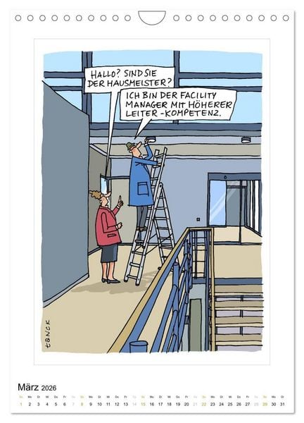 Produktbild: Betongold lacht - Cartoons (Wandkalender 2026 DIN A4 hoch), CALVENDO Monatskalender