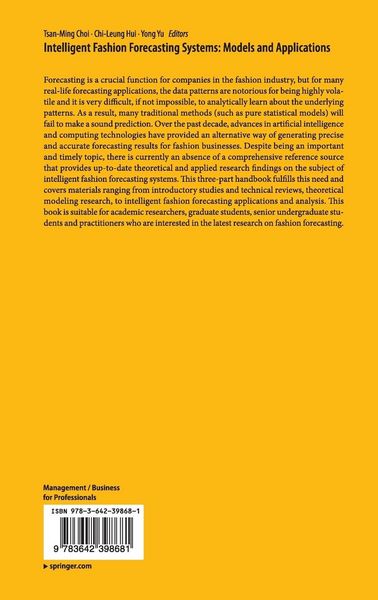 Produktbild: Intelligent Fashion Forecasting Systems: Models and Applications
