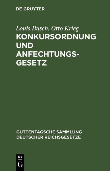 Produktbild: Konkursordnung und Anfechtungsgesetz