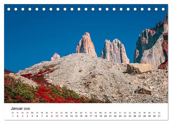 Produktbild: Patagonien, Torres del Paine Nationalpark: Am Rand der Welt (Tischkalender 2026 DIN A5 quer), CALVENDO Monatskalender