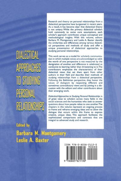 Produktbild: Dialectical Approaches to Studying Personal Relationships