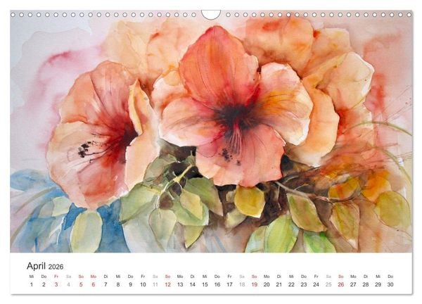 Produktbild: Bl&uuml;tenzauber - Aquarelle von ECKARD FUNCK (Wandkalender 2026 DIN A3 quer), CALVENDO Monatskalender