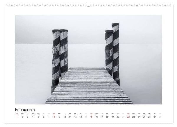 Produktbild: Limone sul Garda schwarzwei&szlig; (hochwertiger Premium Wandkalender 2026 DIN A2 quer), Kunstdruck in Hochglanz