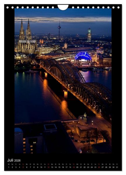 Produktbild: K&ouml;ln-Nachts - Eine Metropole nicht nur im Mondschein (Wandkalender 2026 DIN A4 hoch), CALVENDO Monatskalender