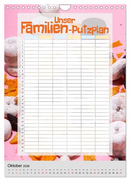Produktbild: Unser Familien-Putzplan & Kalender 2026 (Wandkalender 2026 DIN A4 hoch), CALVENDO Monatskalender