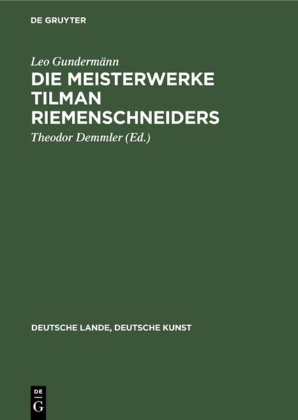Produktbild: Die Meisterwerke Tilman Riemenschneiders