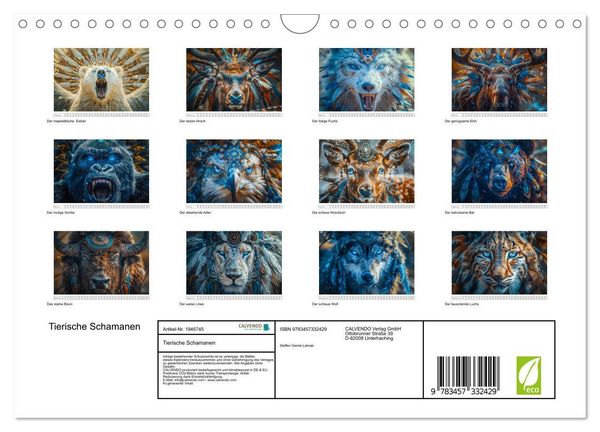 Produktbild: Tierische Schamanen (Wandkalender 2026 DIN A4 quer), CALVENDO Monatskalender