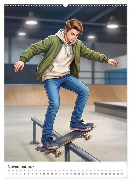 Produktbild: Level Up - Skate Vibes (hochwertiger Premium Wandkalender 2027 DIN A2 hoch), Kunstdruck in Hochglanz